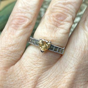 Set of 3: Heart Shaped CZ Marcasite Rhodium Ring